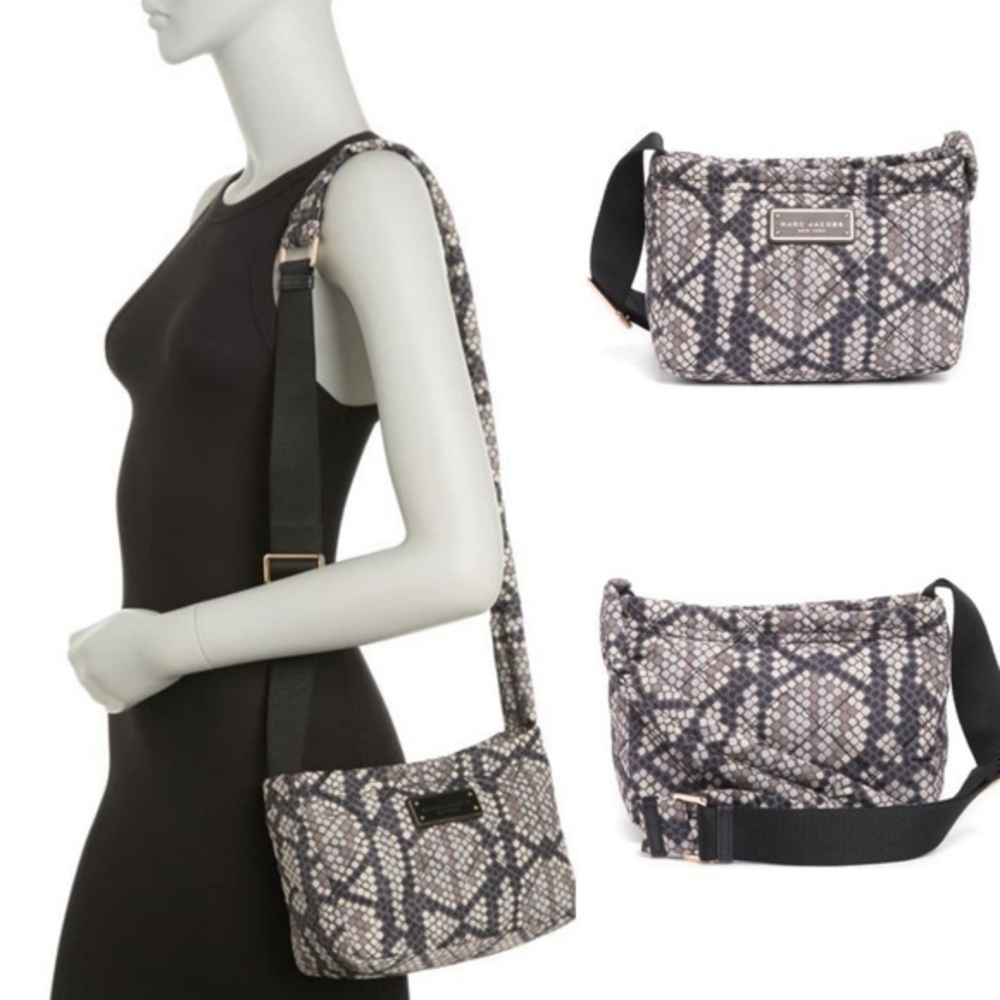 Marc Jacobs Quilted Nylon Crossbody in Snake Print NWT